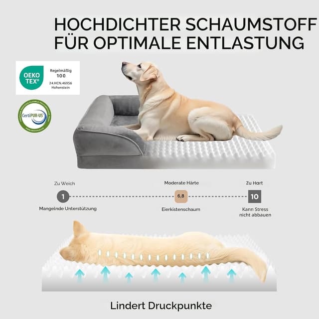 Detalle de Bedsure orthopädisches Hundebett 89x63 cm