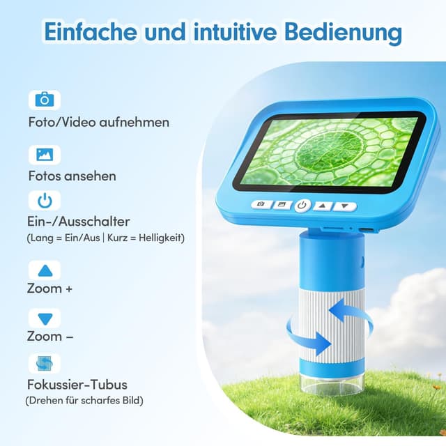 Detalle 2 de FINIBO Digitales Mikroskop 1000X 4,3 Zoll