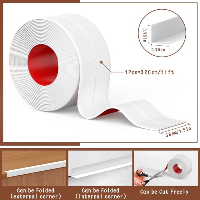 Detalle de Digtokore Bath Sealant Strip (2 Rolls) Waterproof PVC Sealant Tape with Sealing Tool