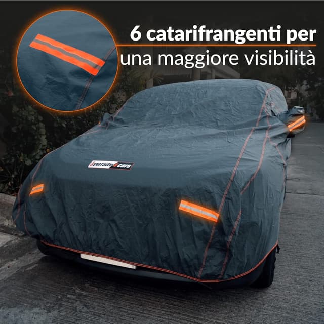 Detalle de Upgrade4cars Telo Copriauto Premium imbottito e impermeabile per SUV universale 406 x 178 x 145 cm