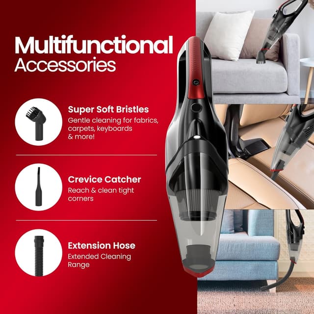 Detalle de Aerobe Advanced HandHeld Vacuum Cleaner (15,000 PA) – cordless car hoover with LED light