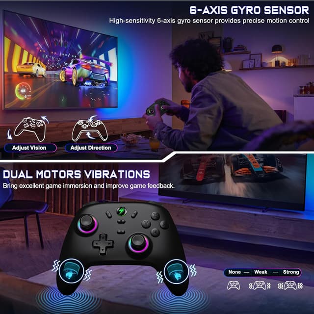 Detalle 1 de BEBONCOOL GAMING Switch Pro controller 1000mAh