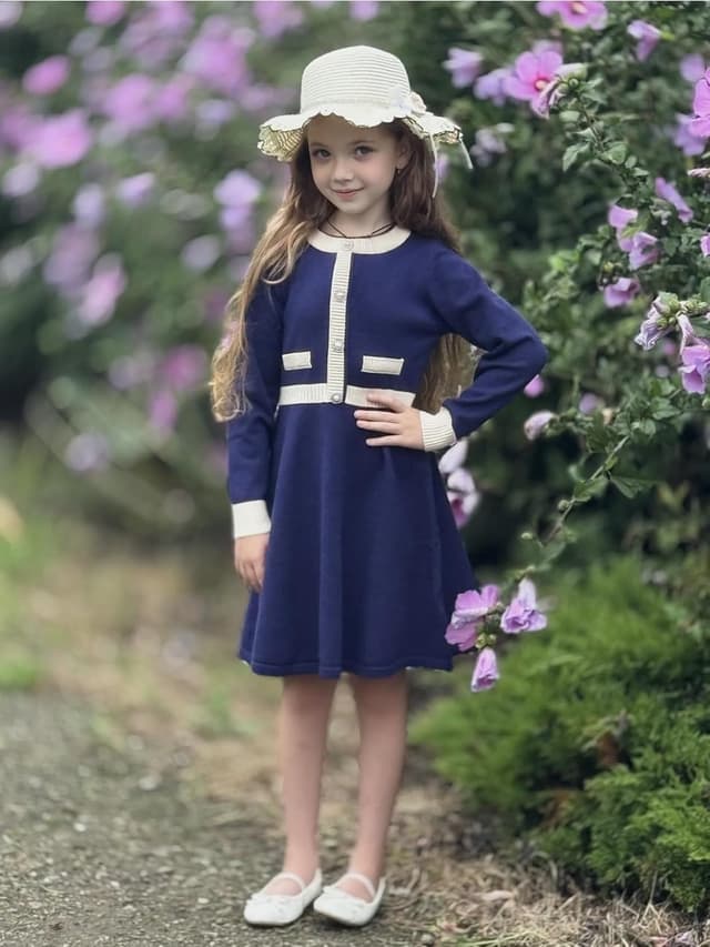 Thumbnail 1 de Arshiner Ragazze Abito Invernale A-Line 6-14 Anni