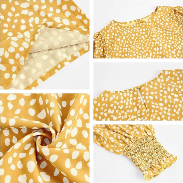 Detalle de Cicy Bell Damen Bluse mit Polka-Dot-Muster und 3/4-Ärmeln (Rundhalsausschnitt)