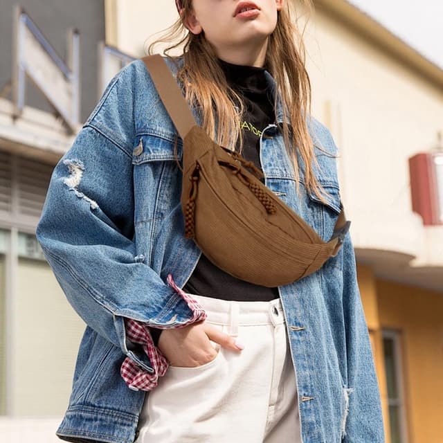 Thumbnail 6 de Aucuu Cord-Bauchtasche für Damen – kleine Umhängetasche im Retro-Style