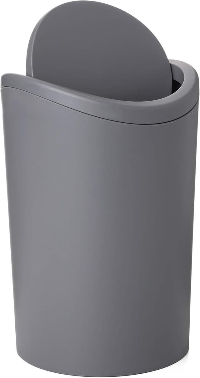 Detalle de TATAY Cestino Bagno 6L con Coperchio Basculante Design Compatto Grigio (Standard)
