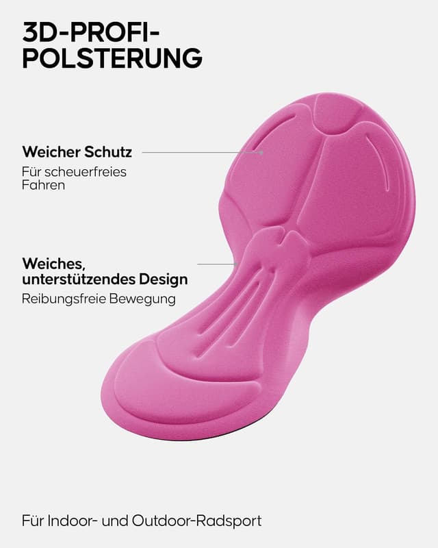 Detalle 2 de DANISH ENDURANCE Kurze Radlerhose für Damen mit 4D Sitzpolster und High-Waist-Schnitt