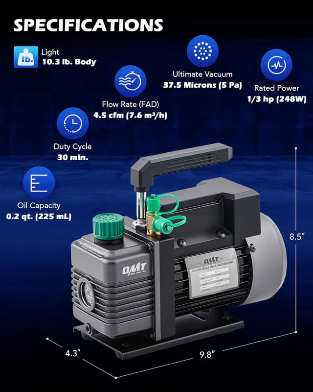 Thumbnail 1 de Orion Motor Tech 4.5 cfm Vacuum Pump