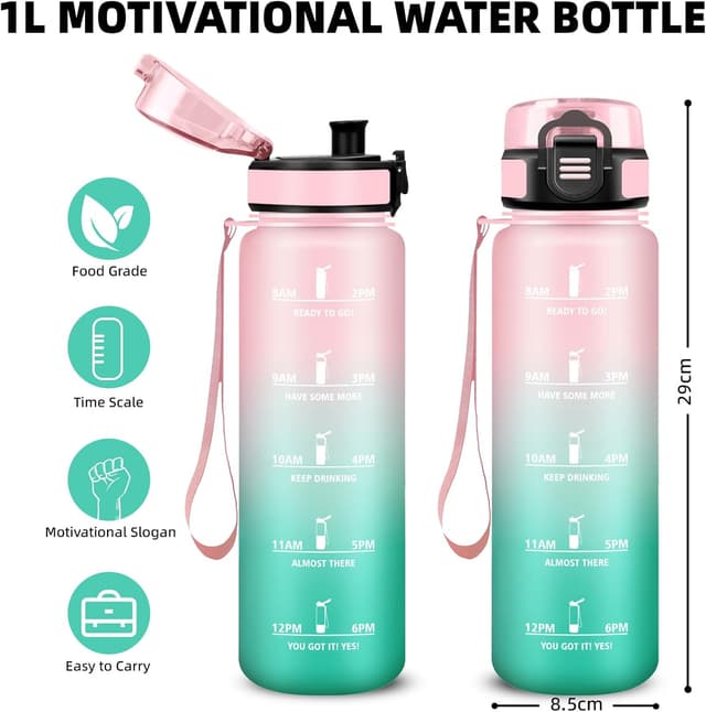 Thumbnail 2 de Cantimplora infantil 1L a prueba de fugas con filtro 💧