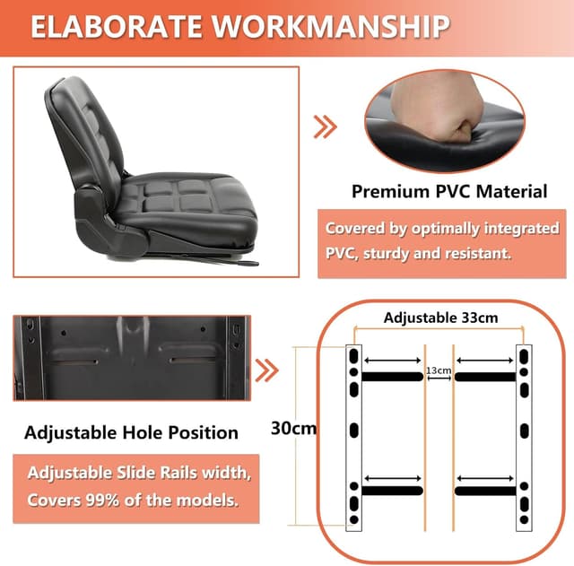 Thumbnail 4 de TICSEA Universal Forklift Seat 160° backrest