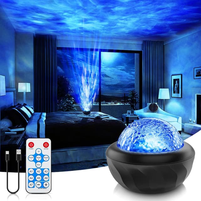 Detalle de Fokky Galaxy Projector Sensory Lights with Remote Control – Ocean Wave Light, 7 Colours for Kids and Adults