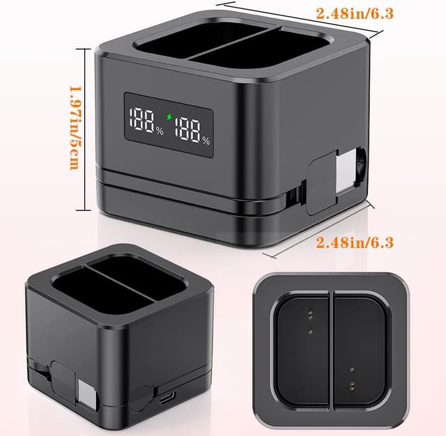 Detalle de LIFEMOI Dual Ring charger with LED 2-bay