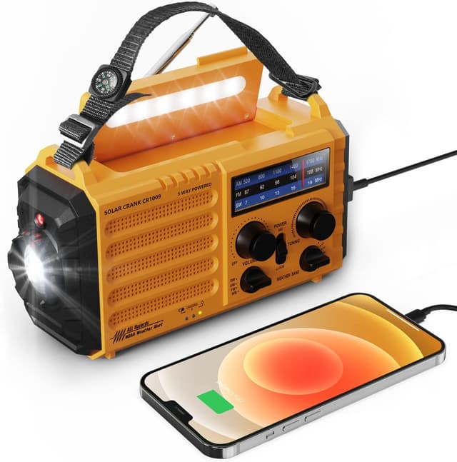 Imagen de Mesqool Wind Up Radio 5000 mAh portable radio en OfertitasTOP