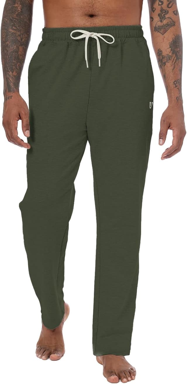 Detalle de Vortewind Jogginghose Herren aus Baumwoll-Jersey mit 3 Taschen und elastischem Bund