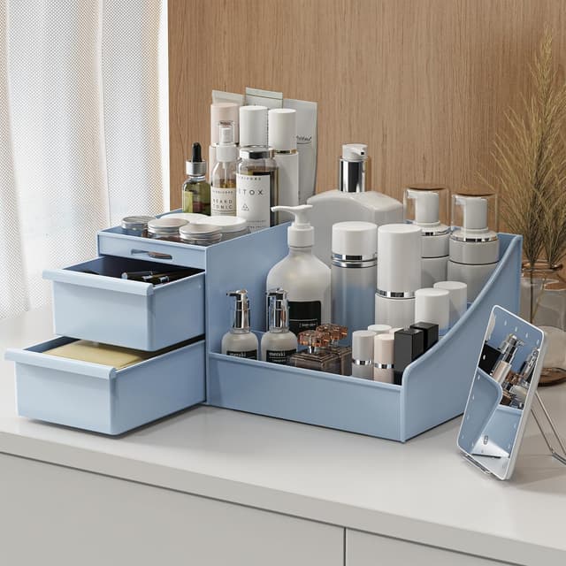 Detalle 2 de DancesCat organizer per trucco con cassetti e 7 scomparti per vanità, bagno e toeletta
