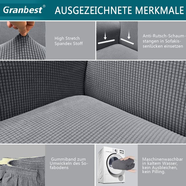 Detalle de Granbest - Funda de Sofá Jacquard Moderna para Mascotas 🐾
