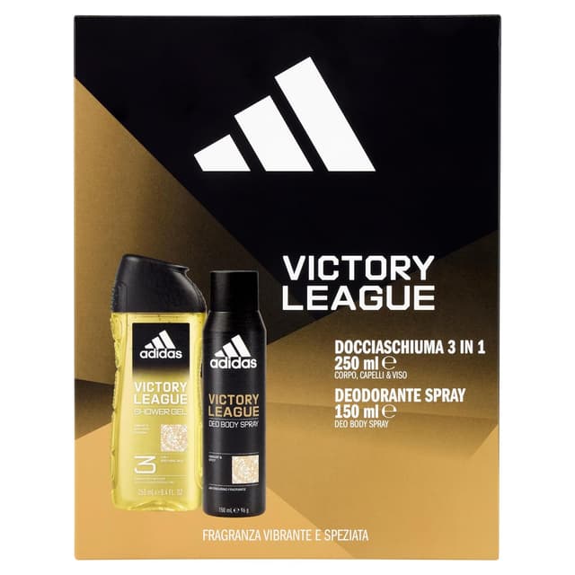 Detalle de adidas Victory League Geschenkbox: 3-in-1 Deodorant Bodyspray & Duschgel (150 ml + 250 ml)