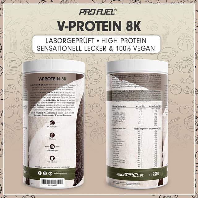 Thumbnail 5 de V-Protein 8K Blend SCHOKOLADE 74% Eiweiß