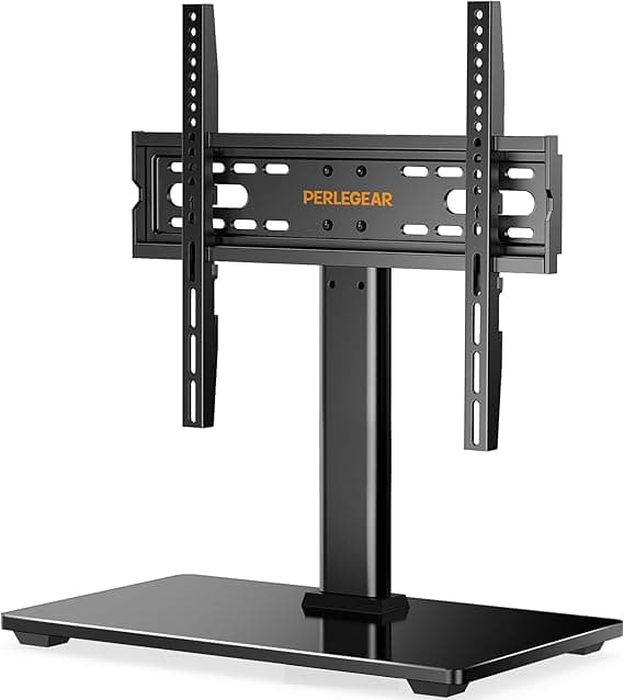 Detalle de PERLEGEAR Soporte de Mesa para TV 26-60" 🌟 Altura Ajustable y Giratorio