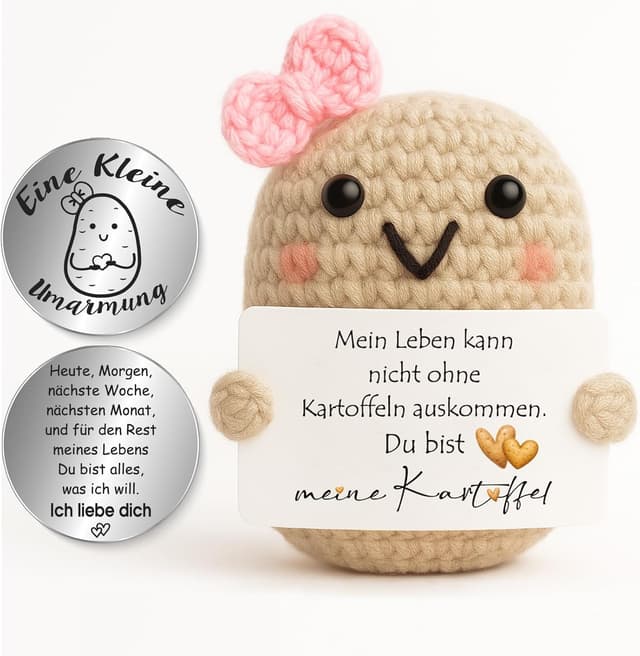 Detalle de Tixlux Pocket Hug Kartoffel Figur für Paare Positive 5 x 7 cm