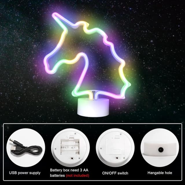 Detalle 1 de Aslanka Einhorn LED-Licht Neon 3