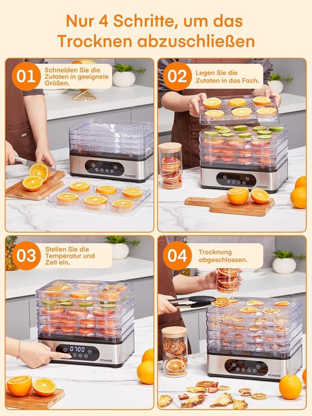 Thumbnail 2 de FOHERE Dörrautomat Edelstahl 5 Tabletts