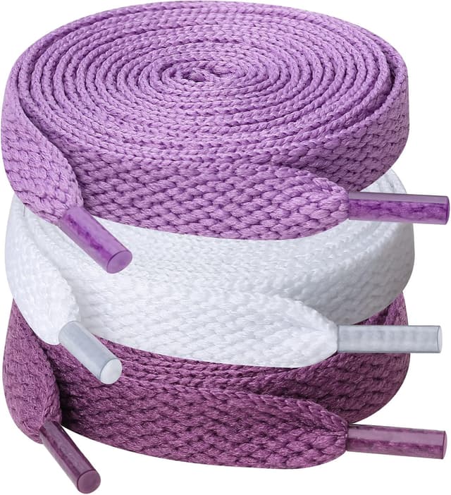 Detalle de UpUGo : 3 paires de lacets plats de 8 mm pour chaussures de sport (8 mm, pour baskets et course à pied)