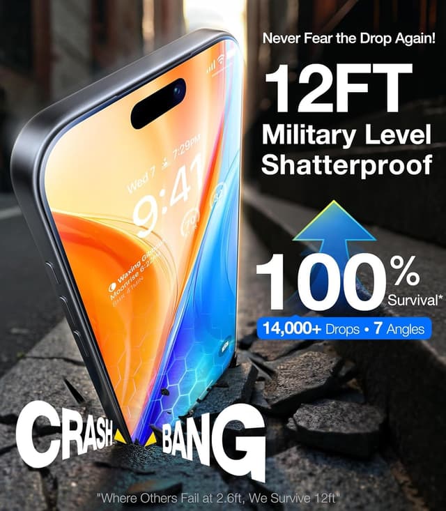 Detalle de UltraGlass Unbreak iPhone 16 Pro 2-pack tempered glass