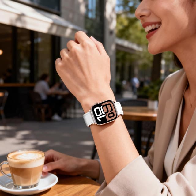 Detalle de Bracelet cuir NEMUALL compatible Apple Watch SE 3 (40 mm) / Series 11-10 (42 mm) et autres tailles