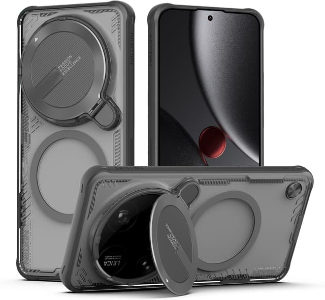 Detalle de Nillkin Hülle für Xiaomi 15 Ultra mit MagSafe, Kameraschutz und verstellbarem Ständer (TPU+PC) – Schwarz