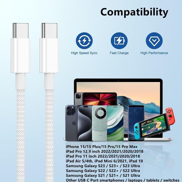 Thumbnail 6 de USB C to C 60W 6ft Cable