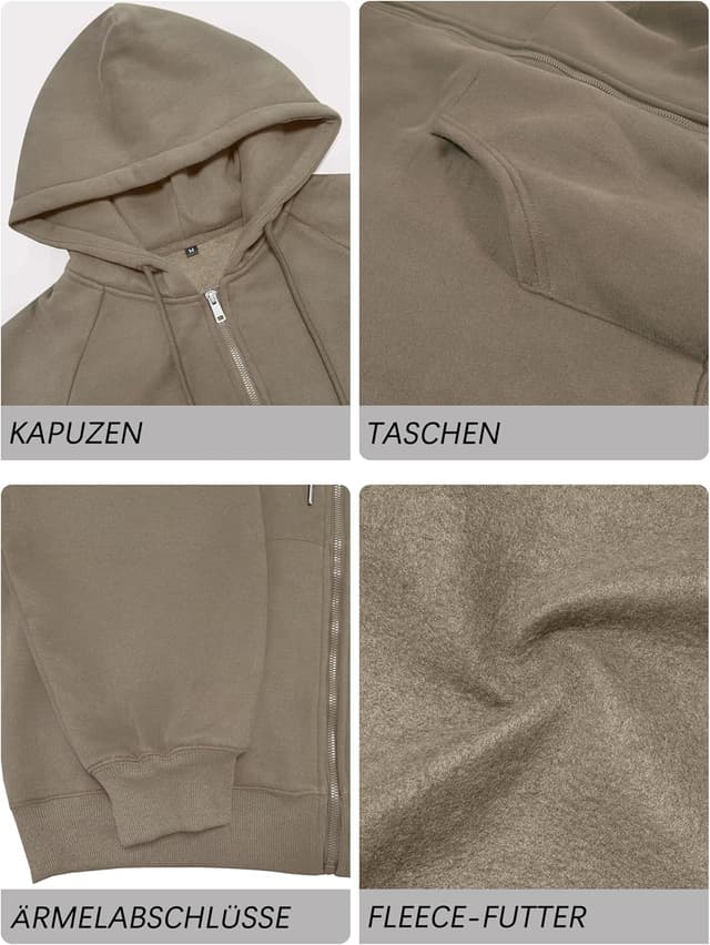 Detalle de Veste sweat à capuche zippée pour femme Timuspo (65% coton / 35% polyester) – manches longues