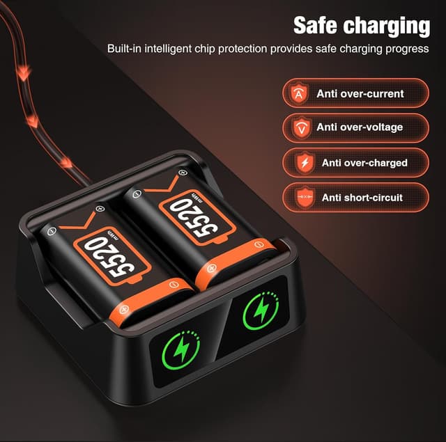 Detalle 2 de HELLCOOL Xbox Controller Battery Pack with LED charging indicator (2x5520mWh)