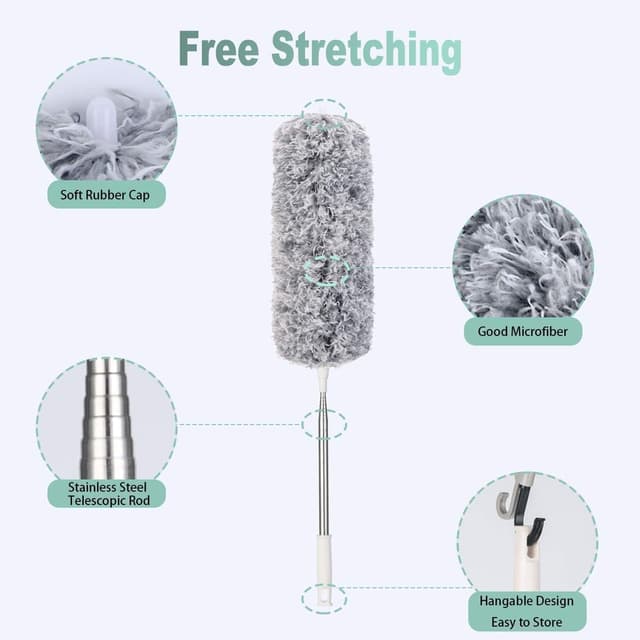 Detalle de Vicloon Extendable Microfibre Duster (100 inch telescopic pole with bendable head)