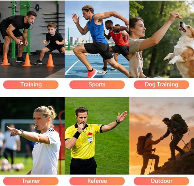 Thumbnail 6 de AYESY Fischietti sportivi in acciaio inox (set da 3) con cartellini arbitro