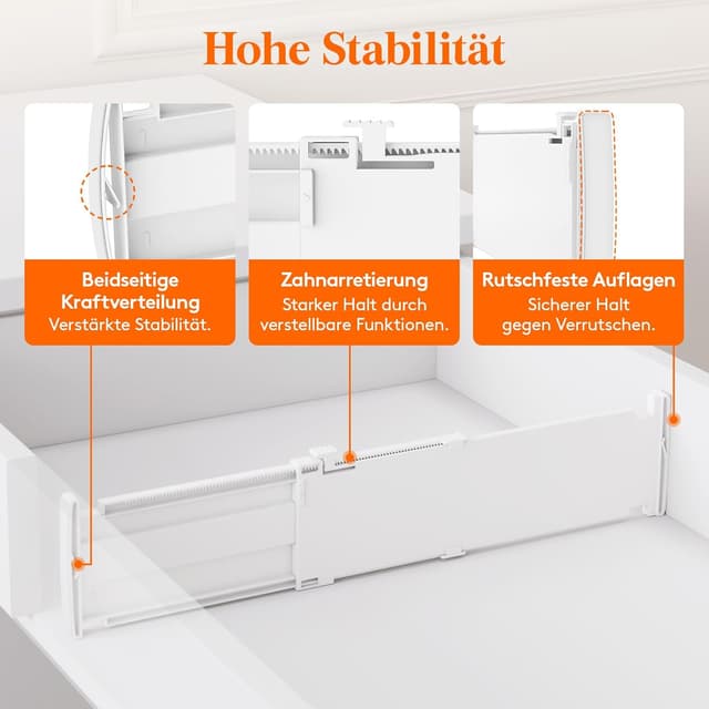 Detalle de Lifewit 9er Set verstellbare Schubladentrenner für Innenlänge 35–55 cm (Schubladen-Höhe ab 10,5 cm)