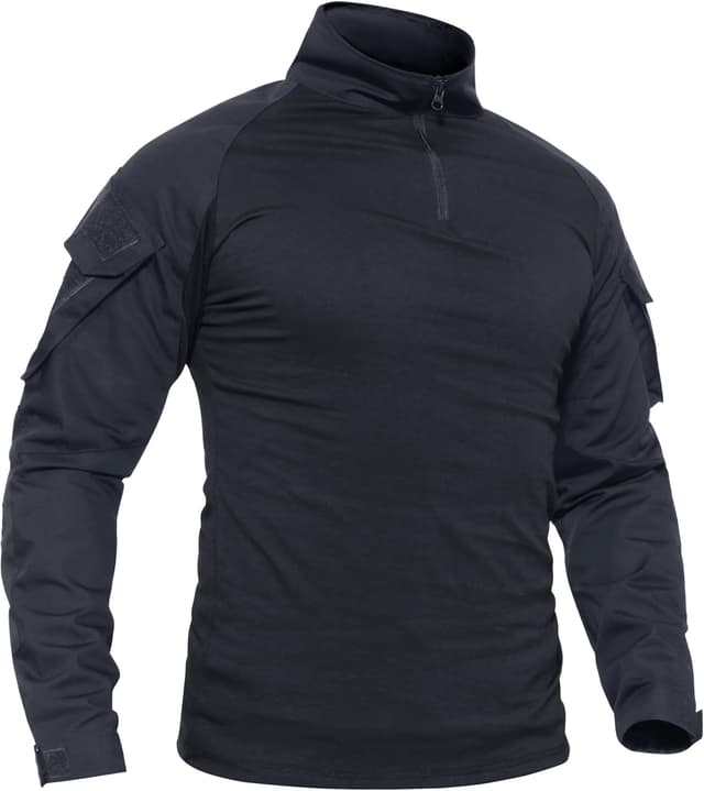 Detalle de TACVASEN Slim Fit Herren Baumwollhemd Outdoor Military T-Shirt mit Tasche