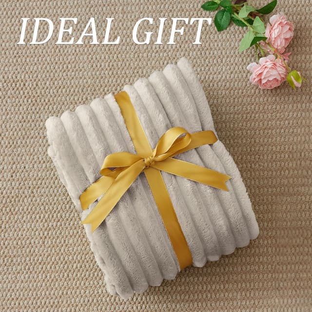 Thumbnail 4 de BEDELITE Fluffy Fleece Throw Blanket Beige