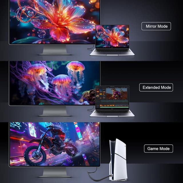 Detalle 2 de CABLAPTOP HDMI 2.2 cable (1.5m) – 8K/10K/16K Ultra High Speed, 96Gbps, eARC & HDR10 for PS5, Roku TV and gaming PCs