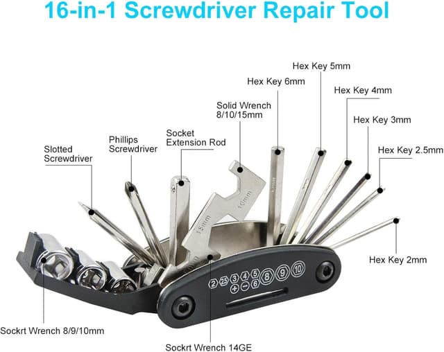 Detalle 2 de CHUMXINY 16‑in‑1 Bike Repair Kit
