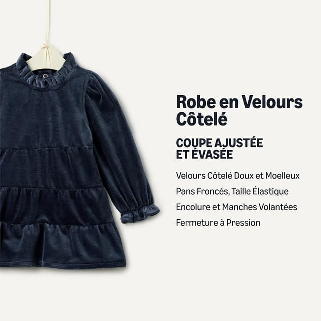Thumbnail 2 de Amazon Essentials x Sofia Grainge Robe velours côtelé manches longues Bébé et Fille robe parfaite