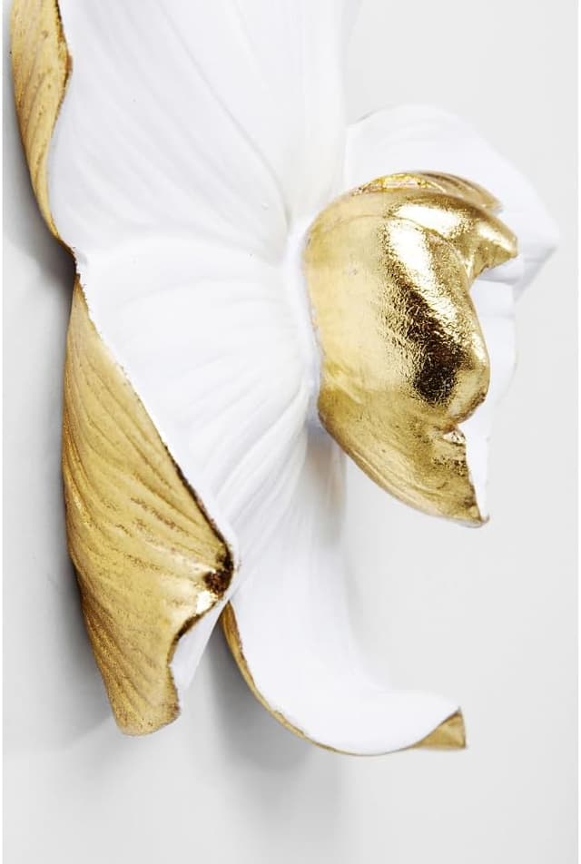 Detalle 2 de Kare Décoration murale Orchid Blanc/Or (motif fleur) en résine synthétique, format XL