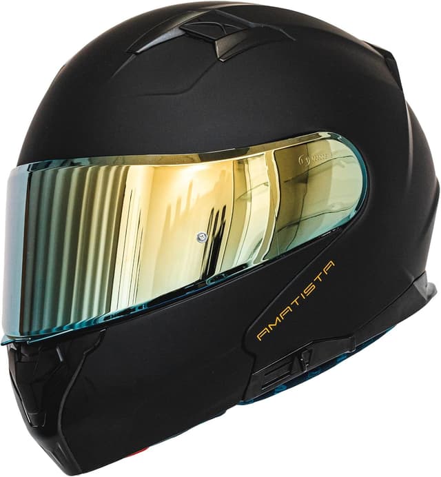 Detalle de HAX Amatista Modular Flip-Up Dual Visor Motorcycle Helmet (Matte Black, XXL) — DOT/ECE Approved