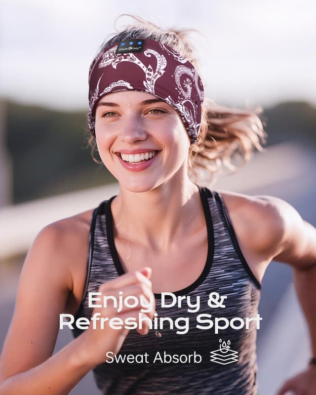 Detalle 2 de MUSICOZY Sleep Headphones (Bluetooth 5.4) – Ultra-thin headband for side sleepers