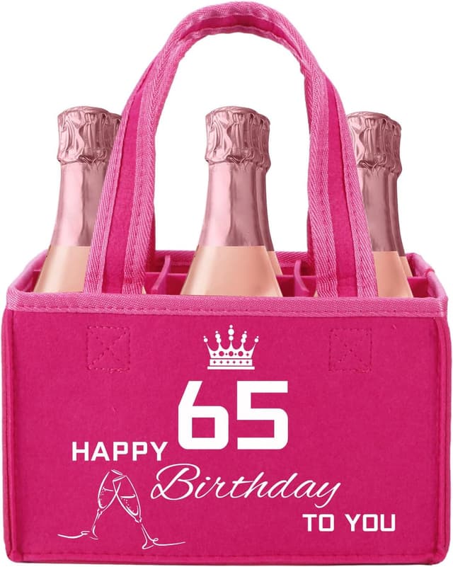 Thumbnail 6 de Flaschentasche zum 60. Geburtstag Frau – lustige Filztasche für bis zu 6 Champagnerflaschen (24 x 15 x 15 cm)