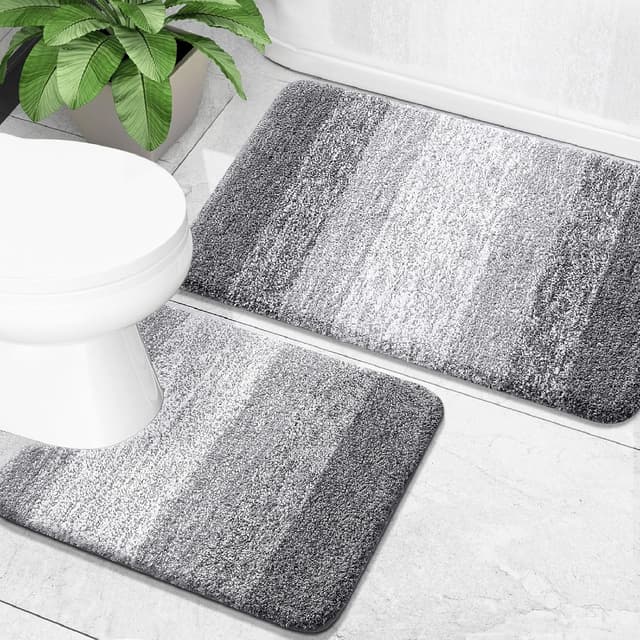 Detalle de OLANLY Bathroom Rug Set 30x20+24x20