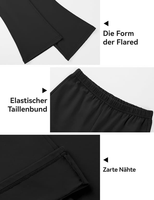 Detalle de KEREDA Mädchen-Schlaghose Leggings im 3er-Pack aus Baumwolle – mit elastischem Bund