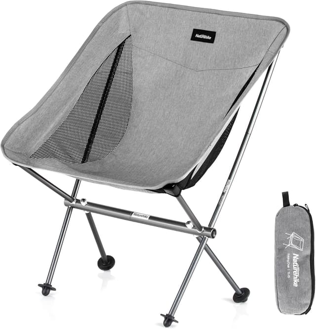 Detalle de Naturehike tragbarer Campingstuhl (ultraleicht, klappbar) – 1,1 kg, bis 150 kg Traglast, für Angeln, Picknick & Outdoor