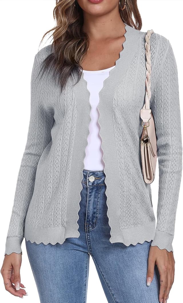 Thumbnail 6 de YUNDAI Women’s Lightweight Cropped Knit Cardigan Shrug (V-neck, textured knit)