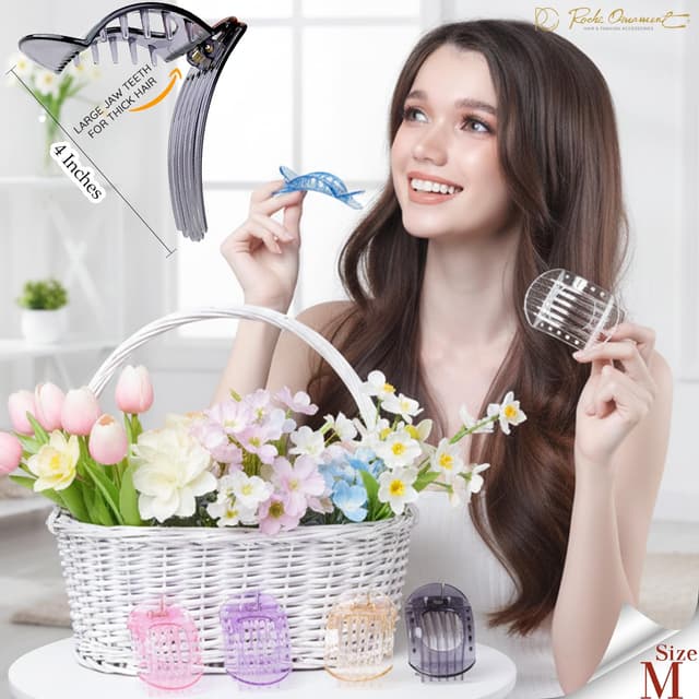 Detalle 2 de RC ROCHE 6 Flache Haarklammern für dichtes Haar